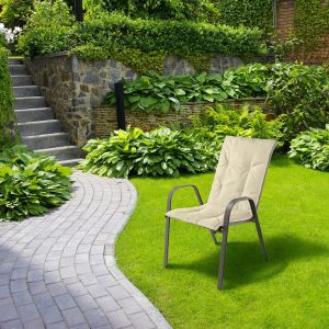 Perna scaun cu spatar Alcam Midsummer 105x48x3 cm impermeabila Bej pentru confort in aer liber - imagine 3