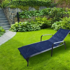 Perna sezlong Alcam Midsummer 195x50x3 cm impermeabil albastru pentru confort la soare - imagine 3