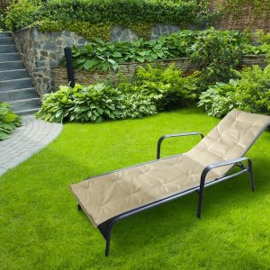 Perna sezlong Alcam Midsummer 195x50x3 cm impermeabil bej confortabil pentru relaxare la soare - imagine 3