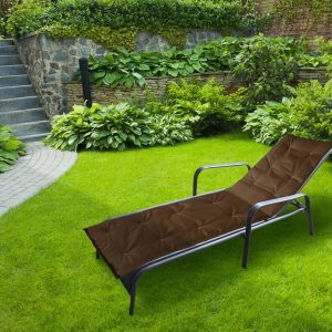 Perna sezlong Alcam Midsummer 195x50x3 cm impermeabil maro pentru confort la soare - imagine 3
