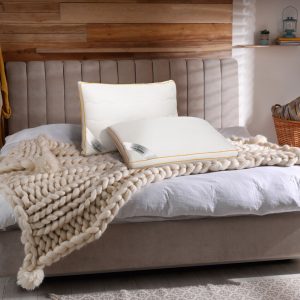 Perna Wool 45x65 cm din Lână Merinos cu Umplutură Siliconică și Envelopă din Bambus - imagine 10