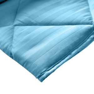 Pilota Alcam Damasc Bleu Ciel 140x200 cm umplutură bambus 300 g/mp pentru confort și prospețime - imagine 3