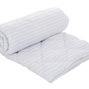 Pilota Alcam Damasc White Line 200x220 cm din bumbac 300 g/mp pentru somn odihnitor și confortabil - imagine 1