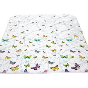 Pilota Alcam Fluturi Multicolori 180x200 cm din microfibra matlasată 250g/mp ușoară și călduroasă pentru toate anotimpurile - imagine 2