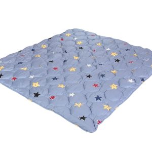 Pilota Alcam Matlasata Double Stars 180x200 cm Fleece Gri cu Stele Albe pentru Somn Confortabil si Relaxare Nocturna - imagine 4