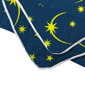 Pilota Alcam Moon Night microfibra matlasata 140x200 cm 250g/mp usoara si calduroasa pentru orice anotimp cu imprimeu colorat - imagine 3