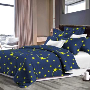 Pilota Alcam Moon Night microfibra matlasata 140x200 cm 250g/mp usoara si calduroasa pentru orice anotimp cu imprimeu colorat - imagine 1