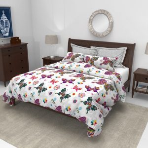 Pilota Alcam Papillons microfibra matlasata 140x200 cm 250g/mp cu design inspirat din natura pentru confort termic - imagine 4