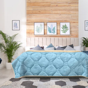 Pilota cocolino Alcam Blue Ciel 140x200 cm 250g/mp cu umplutura din fibre siliconice pentru confort si relaxare - imagine 1