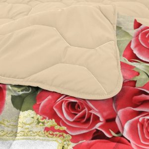 Pilota cocolino Alcam Red Rosa 180x200 cm 250g/mp respirabil matlasata cu umplutura siliconica - imagine 3