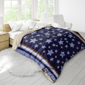 Pilota Cocolino Alcam Stelle Fleece 200x220 cm Albastru - Somn Confortabil și Relaxant cu Umplutură din Fibre Siliconice - imagine 6