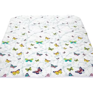 Pilota de vara Alcam Fluturi Multicolori 180x200 cm microfibra matlasata 150g/mp usoara si aerata pentru nopti racoroase - imagine 2