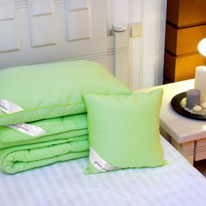 Pilota Nature 180x200 cm Verde Bambus 100% 200g/mp Hipoalergenica pentru Toate Anotimpurile - imagine 3