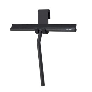 Racleta cu suport Wenko Mola XXL 32x30 cm inox silicon negru pentru curatarea oglinzilor si cabinelor de dus - imagine 3