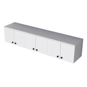 Dulap multifunctional Rani EA103 alb 179.6x43.6x37.5 cm PAL cu rafturi si spatiu de depozitare suplimentar - imagine 6
