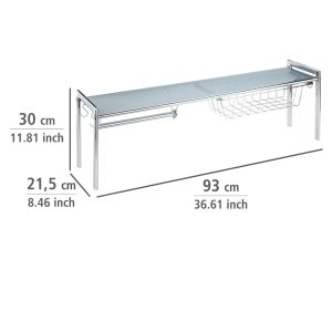 Raft pentru bucătărie Wenko Exquisite metal cromat 93x30x21.5 cm organizare eficientă spațiu - imagine 5