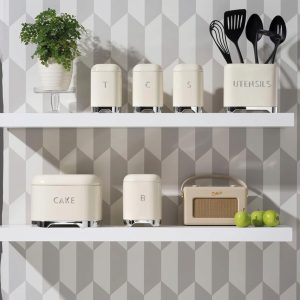 Recipient metalic cu capac pentru biscuiti New Vintage Mercury 14.5x14.5x19.5 cm - imagine 3