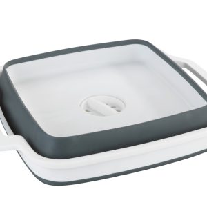 Recipient pliabil pentru spălarea vaselor Wenko Sira 39 x 32.5 x 18 cm plastic cu dop de scurgere și mânere pentru camping și uz casnic - imagine 2