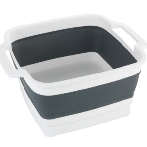 Recipient pliabil pentru spălarea vaselor Wenko Sira 39 x 32.5 x 18 cm plastic cu dop de scurgere și mânere pentru camping și uz casnic - imagine 1