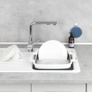 Recipient pliabil pentru spălarea vaselor Wenko Sira 39 x 32.5 x 18 cm plastic cu dop de scurgere și mânere pentru camping și uz casnic - imagine 5