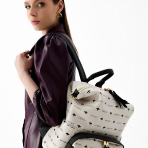 Rucsac Lucky Bees 910 Alb Piele Ecologica 36x20x38 cm - imagine 13