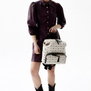 Rucsac Lucky Bees 910 Alb Piele Ecologica 36x20x38 cm - imagine 15