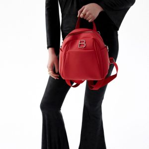 Rucsac Lucky Bees 915 Red piele ecologică 28x13x26 cm roșu - imagine 11