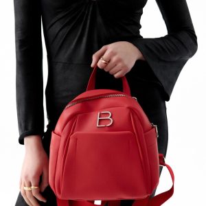 Rucsac Lucky Bees 915 Red piele ecologică 28x13x26 cm roșu - imagine 12