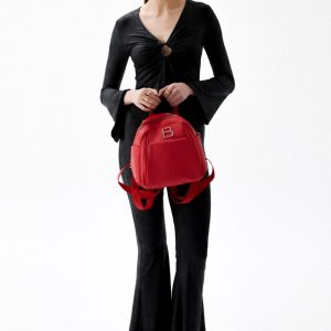 Rucsac Lucky Bees 915 Red piele ecologică 28x13x26 cm roșu - imagine 13