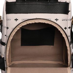 Rucsac Lucky Bees 920 White 30x13x32 cm piele ecologică albă - imagine 13