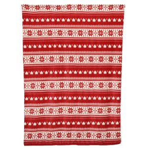 Sac pentru cadouri Snowflake and Heart 150x200 cm poliester rosu alb Decoris - imagine 3