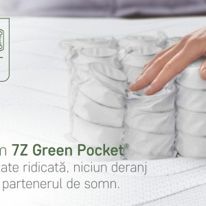Saltea Argentum Therapy Memory Pocket 120x200 cm cu Ioni de Argint, Super Ortopedica, 7 Zone, Husa Antibacteriana, Confort Termic, Green Future - imagine 7