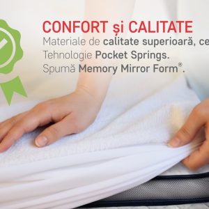 Saltea Endurance Pocket Memory 90x200 cm, H 30 cm, 7 Zone de Confort, Hipoalergenică, cu Spumă Elastică Green Form HD® - imagine 10