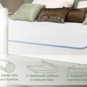 Saltea Ortopedica Green Future Blue Line 140x200 cm Spuma Poliuretanica Elastica pentru Somn Sanatos - imagine 8