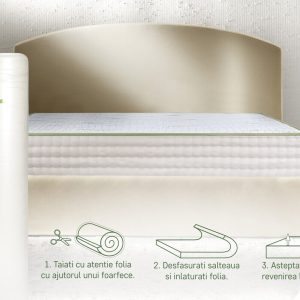 Saltea Ortopedică Hipoalergenică Premium Bamboo Memory Latex 160x190 cm cu Arcuri Pocket și 7 Zone de Confort - imagine 14