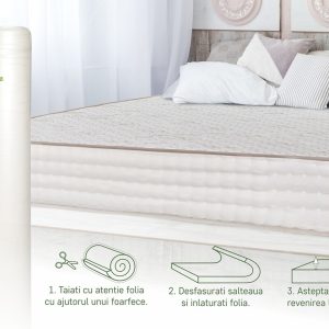 Saltea Premium Organic Cotton Pocket Memory 180x200 cm 7 Zone de Confort pentru Somn Sanatos - imagine 11