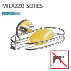 Savoniera inox Wenko Milazzo Vacuum-Loc 17x7.5x12 cm pentru baie cu prindere rapida si reutilizabila - imagine 4