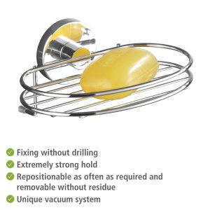 Savoniera inox Wenko Milazzo Vacuum-Loc 17x7.5x12 cm pentru baie cu prindere rapida si reutilizabila - imagine 6
