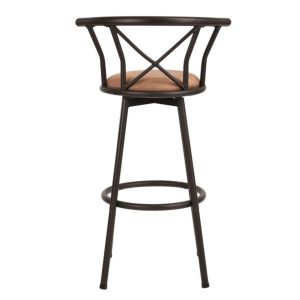 Scaun de bar Bedora Iron maro 43x56x99 cm metal/textil pentru bucatarie si living - imagine 3