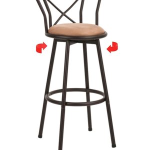 Scaun de bar Bedora Iron maro 43x56x99 cm metal/textil pentru bucatarie si living - imagine 5