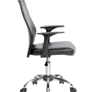 Scaun de birou ergonomic Bedora Zun din piele ecologică neagră, ajustabil, rotire 360°, dimensiune 58.9 cm adâncime, suport 100 kg - imagine 3