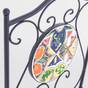 Scaun de gradina pliabil Paloma Bizzotto 39x47x92 cm otel ceramica cadru tratat exterior decoratiuni elegante - imagine 3