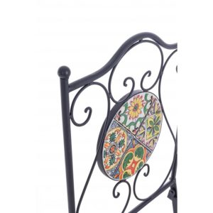 Scaun pliabil pentru gradina Naxos Bizzotto 39x47x92 cm otel cromat ceramica exterior inaltime sezut 45 cm - imagine 3