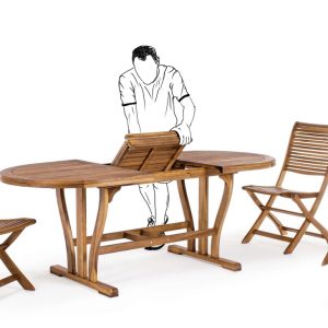 Scaun pliabil pentru gradina Noemi Bizzotto 50.5x64x93 cm lemn de salcam finisat cu ulei inaltime sezut 45 cm - imagine 7