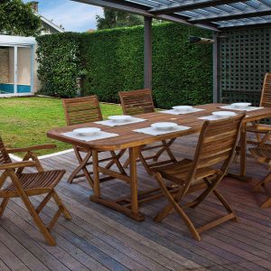 Scaun pliabil pentru gradina Noemi Bizzotto 50.5x64x93 cm lemn de salcam finisat cu ulei inaltime sezut 45 cm - imagine 9