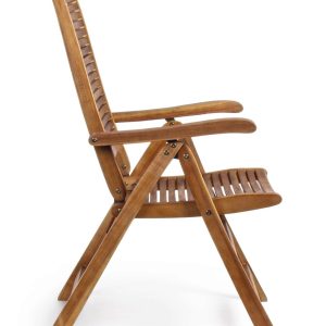 Scaun pentru gradina Noemi Bizzotto reglabil 5 pozitii lemn de salcam 57.5 x 70 x 111 cm exterior - imagine 3