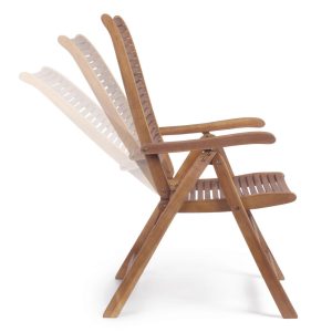 Scaun pentru gradina Noemi Bizzotto reglabil 5 pozitii lemn de salcam 57.5 x 70 x 111 cm exterior - imagine 6