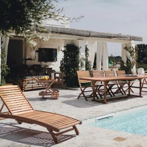 Scaun pentru gradina Noemi Bizzotto reglabil 5 pozitii lemn de salcam 57.5 x 70 x 111 cm exterior - imagine 10