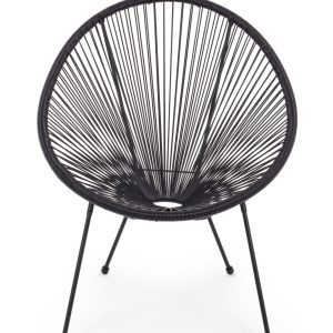 Scaun pentru gradina Parker Bizzotto 72x78x89 cm otel polietilena negru design modern asamblare usoara - imagine 3