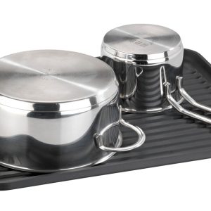 Scurgator pentru vase Wenko Drip Black 30x36x15 cm metal cu tava detasabila pentru curatare usoara - imagine 4